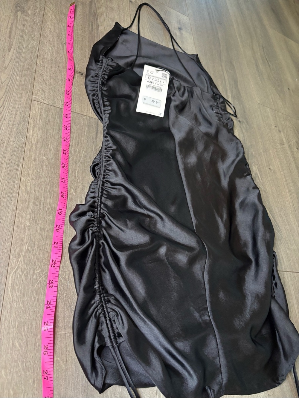 Zara Black Satin Mini Dress